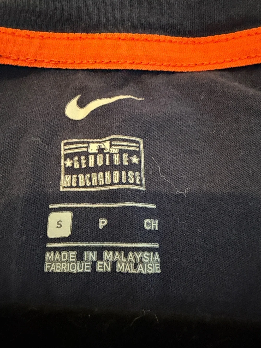 Nike Houston Astros Navy V-Neck Tee with Gray Raglan Sleeves